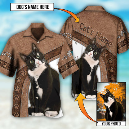 Black Cat Is My Best Friend Custom Photo - Hawaiian Shirt, Idea Gift for Cat Lover Hawaiian Photo Shirt HO4243