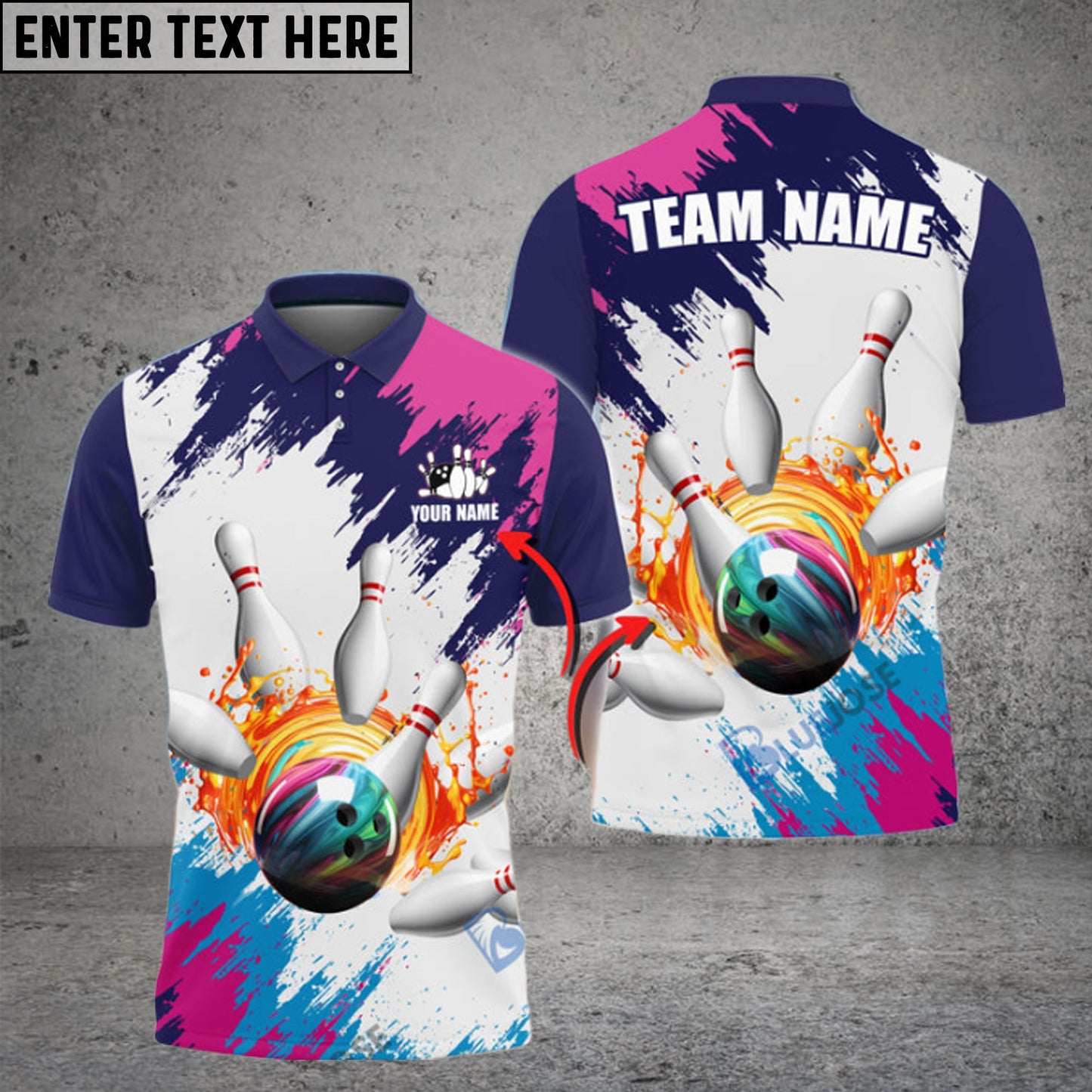 Custom Bowling Polo Shirts For Team BO0350