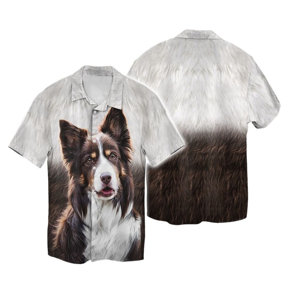 Border Collie Painting 3D Hawaiian Shirt For Dog Lovers, Dog Hawaii Shirts HO4956