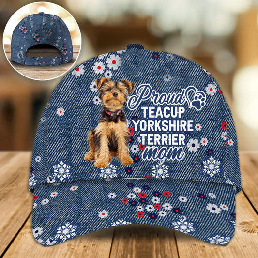 Proud Teacup Yorkshire Terrier Mom Baseball Cap Hat For Summer, Dog Mom Classic Cap Hat CO0608