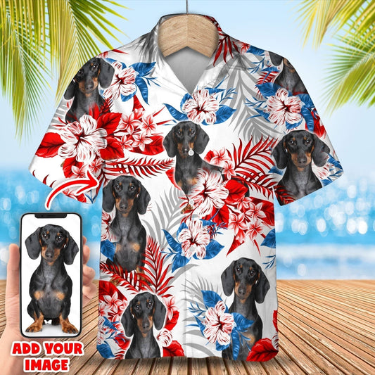 Pet Custom Photo American Flag Hawaiian Shirt, Custom Dog Cat Picture In Hawaii Aloha Beach Shirts HO0369