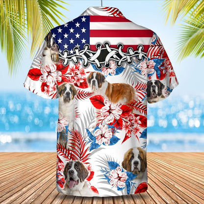 St Bernard Hawaiian Shirt - Gift for Summer, Summer aloha shirt, Hawaiian shirt for Men and women HO0682