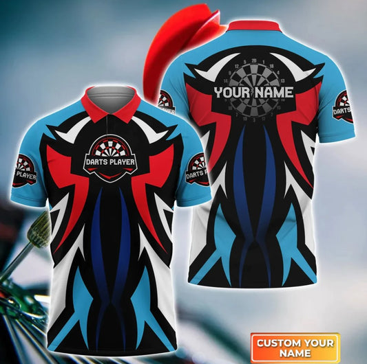 Lasfour Dart Personalized 3D All Over Printed Dart Player Blue Red Purple Shirt DMA0422