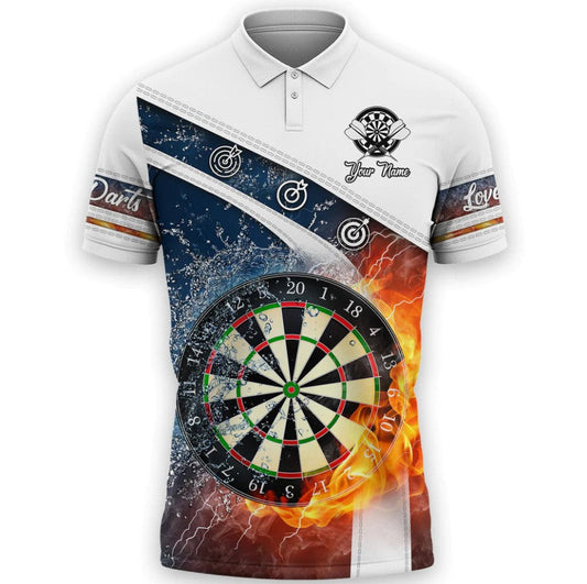 Lasfour Dart Personalized 3D All Over Printed Fire And Water White Shirt DMA0421