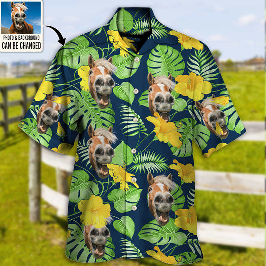 Horse You Want Tropical Custom Photo - Hawaiian Shirt - Personalized Hawaiian Shirt, Horse Shirt HO4279