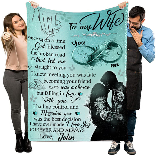 Gift For Her Wife Gifts From Husband Never Forget That I Love You Weeding Gift For Women To My Wife Super Soft Flannel Throw Blankets For Birthday Anniversary Christmas Valentines Mothers Day MI0422
