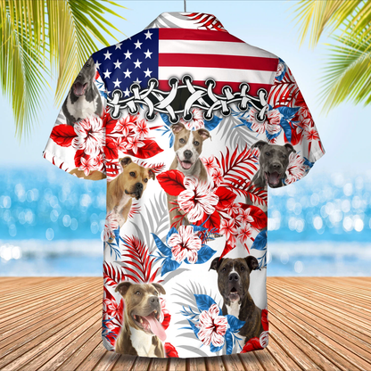 American Staffordshire Terrier Hawaiian Shirt, Summer aloha shirt, Men Hawaiian shirt, Women Hawaiian shirt HO0816