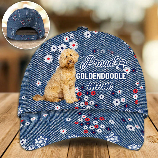 Goldendoodle Proud Mom Baseball Cap Hat In Flower Pattern, Classic Cap Hat For Dog Lovers CO0592