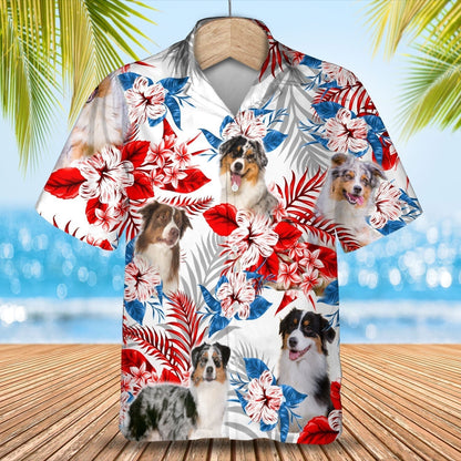 Australian Shepherd Hawaiian Shir, Cool 3D Full Print Dog In Aloha Beach Shirts, Dog Hawaiian Shirt HO4927