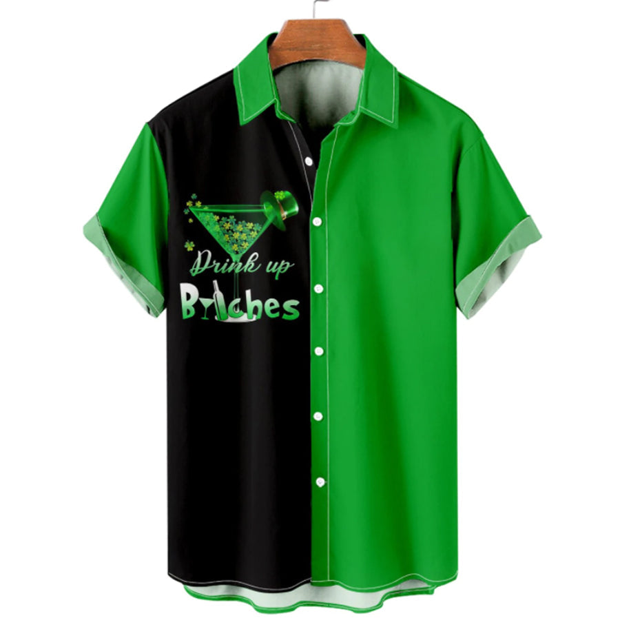 Shenanigans St. Patrick's Day Clover hawaiian shirt, Lucky Patrick's day, Irish hawaiian shirt PO0077