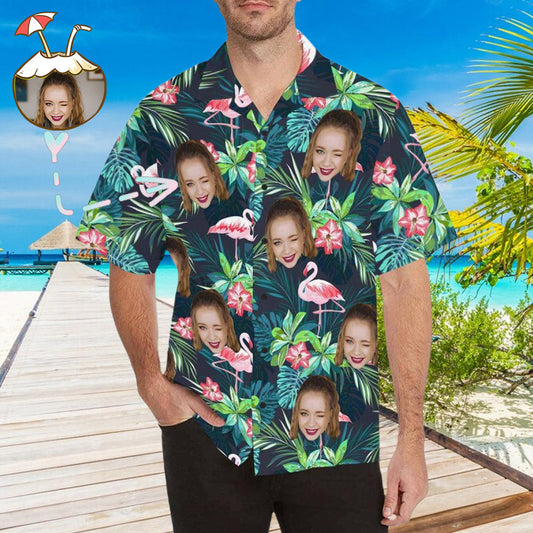 Custom Face Hawaiian Shirt Photo Hawaiian Shirt for Husband Personalized Hawaiian Shirt Photo Tropical Aloha Shirt Birthday Vacation Party Gift HO4346