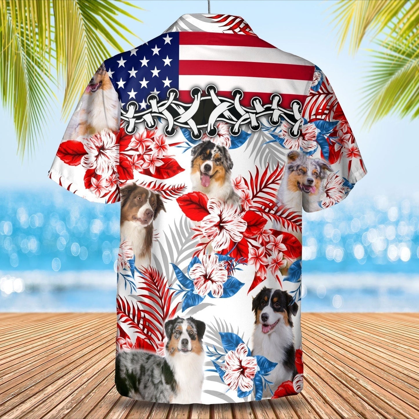 Australian Shepherd Hawaiian Shir, Cool 3D Full Print Dog In Aloha Beach Shirts, Dog Hawaiian Shirt HO4927