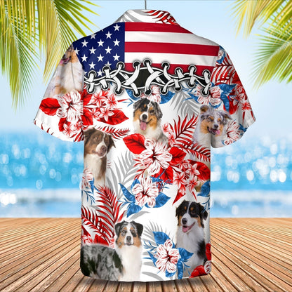 Australian Shepherd Hawaiian Shir, Cool 3D Full Print Dog In Aloha Beach Shirts, Dog Hawaiian Shirt HO4927