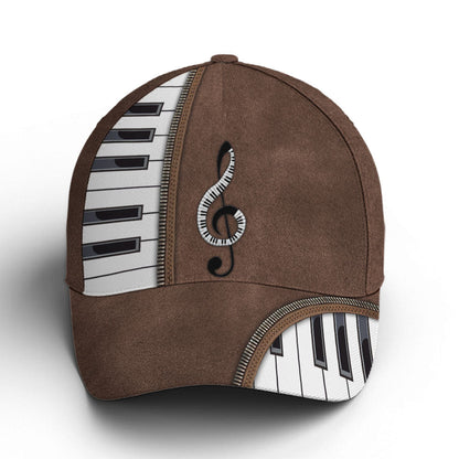 Piano Treble Clef Classic Leather Baseball Cap Lasfour CO0890