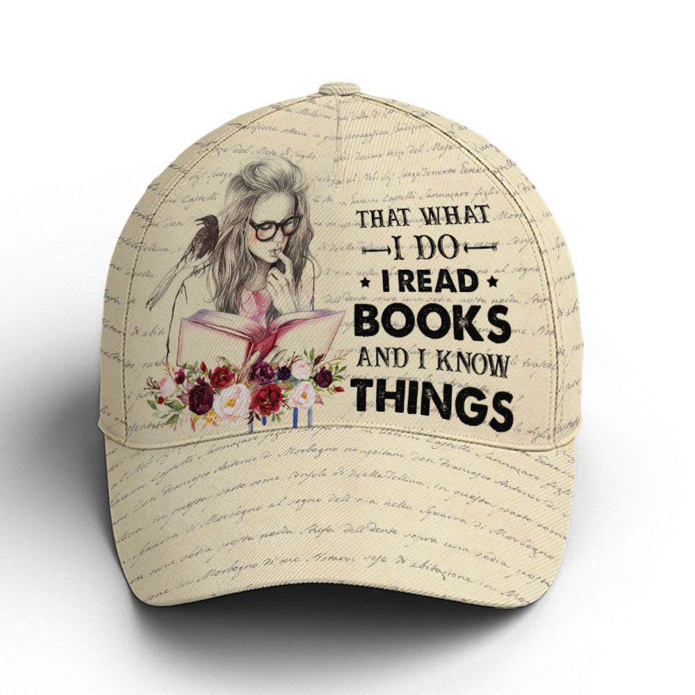 Vintage Books Read Books And Know Things Baseball Cap Lasfour CO0913