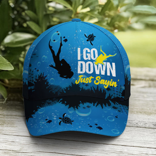 Scuba Diving I Go Down Baseball Cap Lasfour CO0832