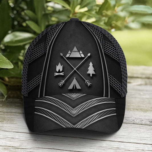 Camping Theme Fire Pattern Baseball Cap Lasfour CO0724