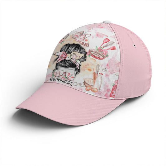 Pinky Baking Life Bun Hair Mom Baseball Cap Lasfour CO0907