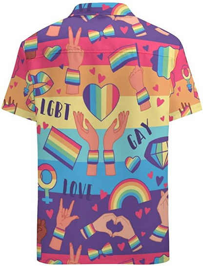 Gay Pride Hawaiian Shirt, Gay Hawaiian Shirt, Gift For Gay Man. Gift For Couple Gaymer HO4638