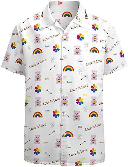 Love Is Love Hawaii T Shirt For Gay Men, Gift To Couple Gaymer, Rainbow Pride Hawaiian Shirts HO4541