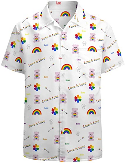 Love Is Love Hawaii T Shirt For Gay Men, Gift To Couple Gaymer, Rainbow Pride Hawaiian Shirts HO4541
