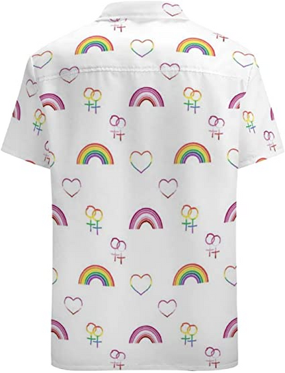 Lgbtq Hawaiian Shirt, Pride Month Rainbow Lgbt Print Summer Hawaiian Shirts Beach Shirts Gift HO4531