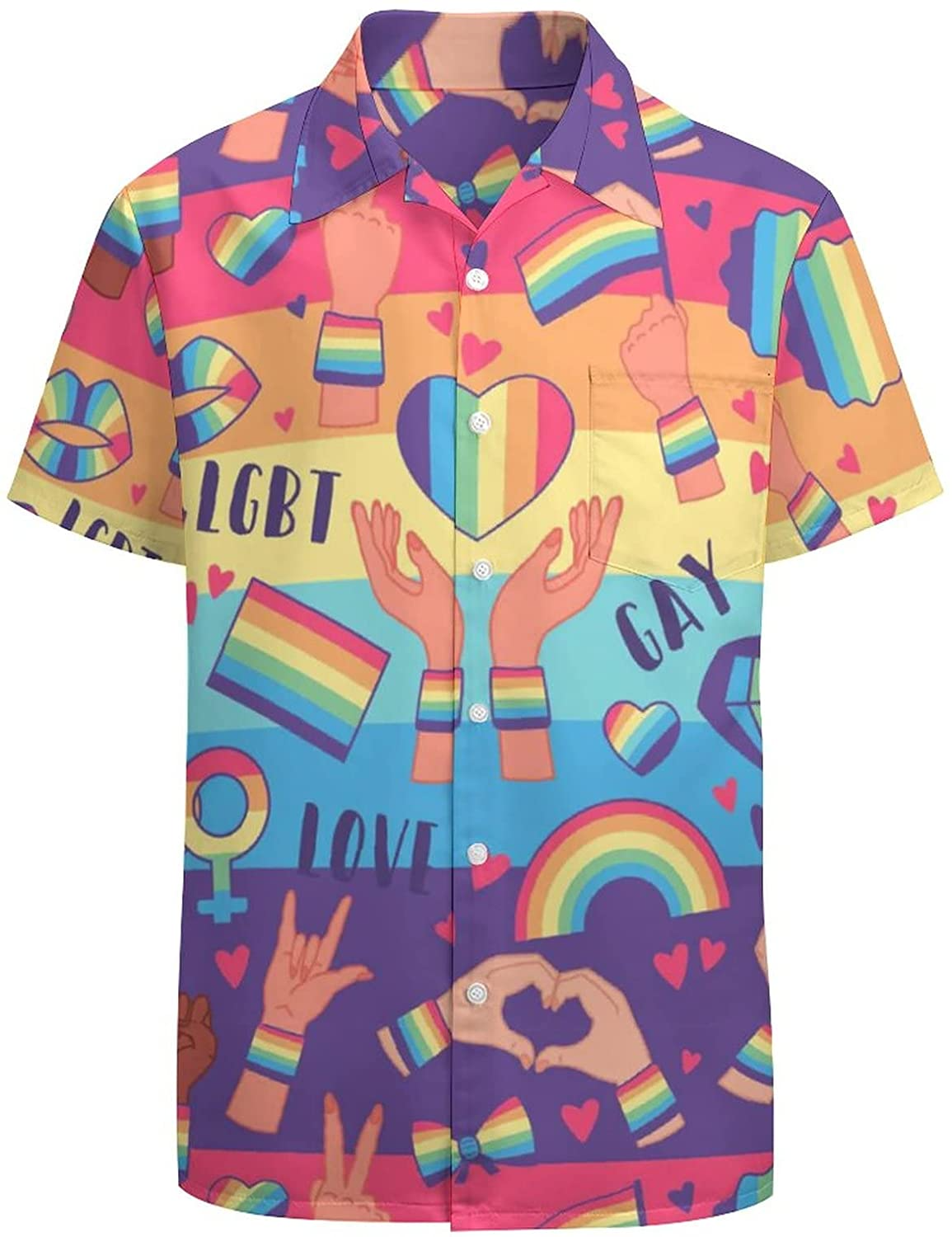 Gay Pride Hawaiian Shirt, Gay Hawaiian Shirt, Gift For Gay Man. Gift For Couple Gaymer HO4638