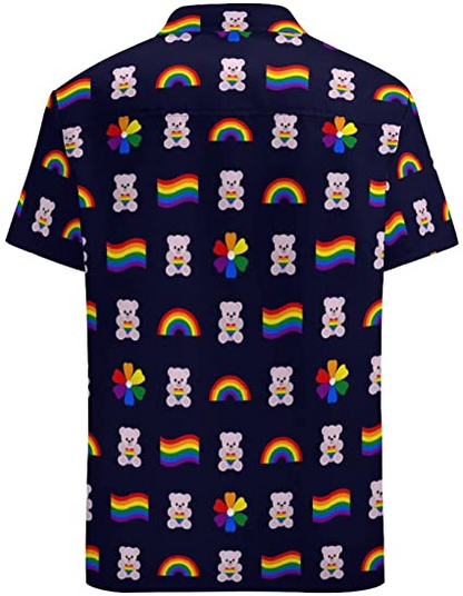 Bear Pride Hawaiian Shirt, Rainbow Pride Hawaii Tshirt, Aloha Lgbtq Beaach Pride Hawaiian Shirt HO4650