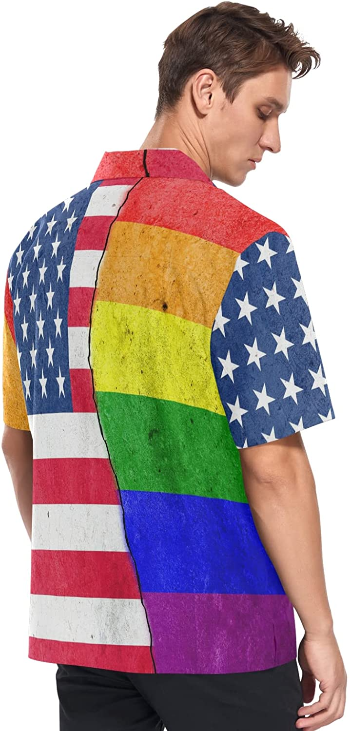 Gay Hawaiian Shirts In Usa Flag Background, Hawaiian Shirts Gay, Lesbian Hawaii Shirt, Gift For Couple Gaymer HO4600