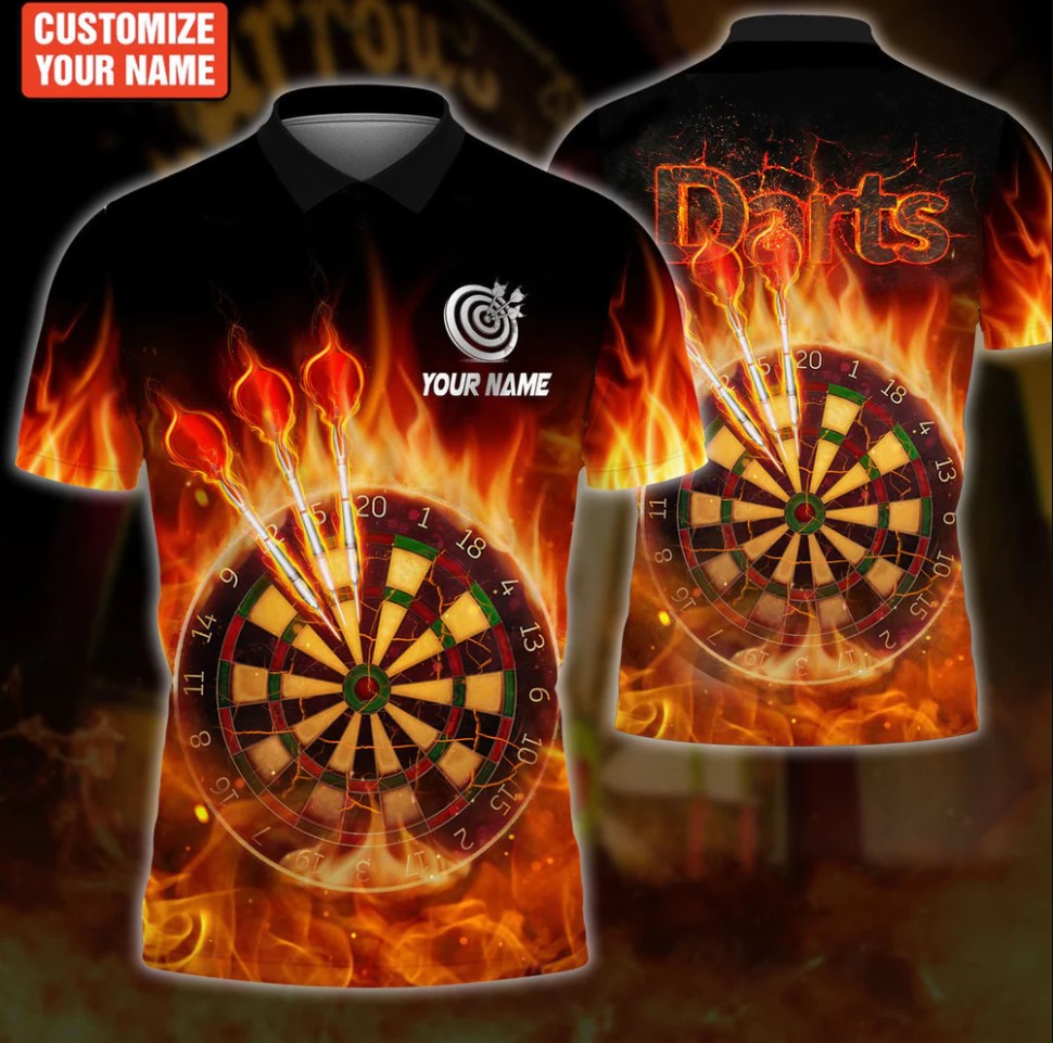 Lasfour Dart Personalized Name Dart On Fire 3D Shirt DMA0402