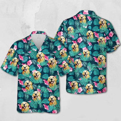 Dog Personalized Hawaiian Shirt Men, Short Sleeve Hawaiian Aloha Shirt, Hawaii Style, Hawaii Honeymoon Shirt HO2706