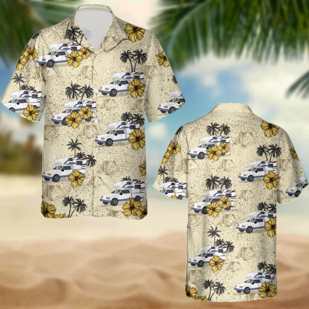 Upload Photo RV Camping Hawaiian Shirt, Idea Shirt for Summer, Camping Hawaiian Shirt for Men, Women HO0335