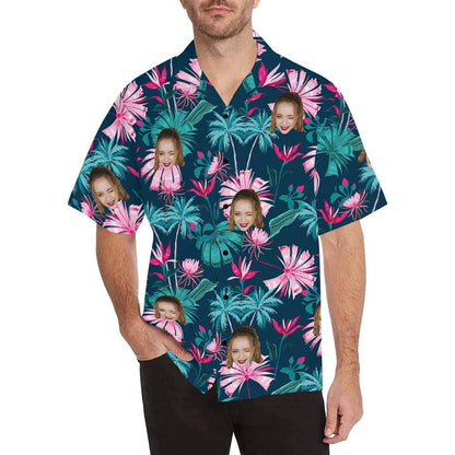 Custom Face Hawaiian Shirt for Boyfriend/Husband Personalized Hawaiian Shirt Photo Tropical Aloha Shirt Birthday Vacation Party Gift HO4349