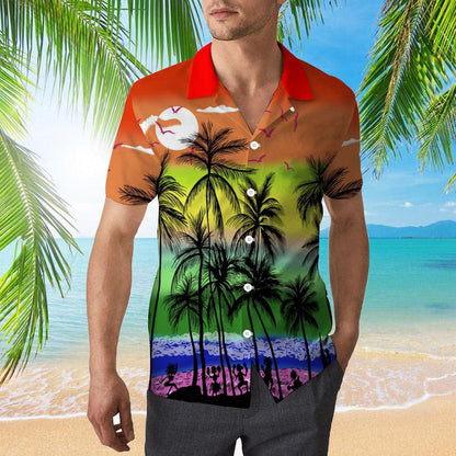 Lgbt Pride Hawaiian Shirts For Gaymer And Lesbian Couple, Pride Hawaiian Gifts, Pineapple Pride Hawaiian Shirt For Lgbtq HO4499