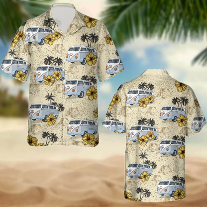 Upload Photo RV Camping Hawaiian Shirt, Idea Shirt for Summer, Camping Hawaiian Shirt for Men, Women HO0335