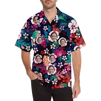 Custom Face Hawaiian Shirt for Boyfriend/Husband Personalized Hawaiian Shirt Photo Tropical Aloha Shirt Birthday Vacation Party Gift HO4349