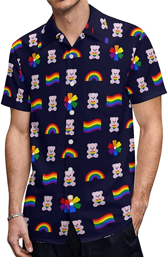Bear Pride Hawaiian Shirt, Rainbow Pride Hawaii Tshirt, Aloha Lgbtq Beaach Pride Hawaiian Shirt HO4650