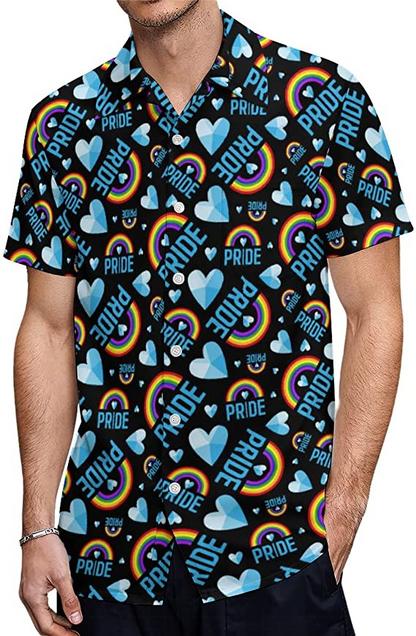 Gay Pride Hawaiian Shirt, Rainbow Hawaiian Shirt, Rainbow Pride Clothing For Lesbian, Gay Man, Lgbt Gift HO4522