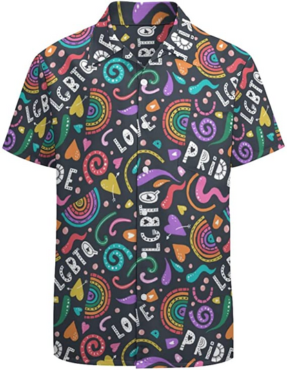 Pride Lgbtq Rainbow Hawaiian Shirt, Love Hawaiian Shirt For Lesbian, Gift For Couple Gay Man, Lesbian Gift HO4512