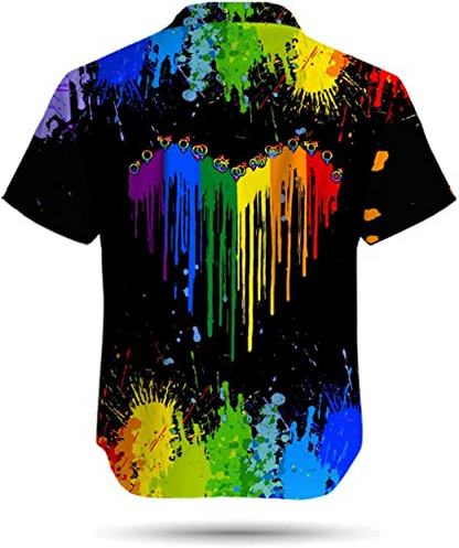 Personalized Rainbow Paint Color Lgbt Men Aloha Hawaiian Gay Lesbian Bisexual Transgender Shirt For Lgbtq In Pride Month HO4539