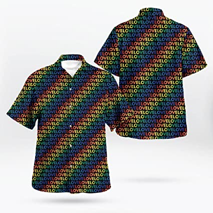 Lgbt Hawaiian Shirt, Haiwaiian Shirt, Rainbow Shirt, Beach Shirt, Lgbt Shirt, Gift For Gay Friend HO4609