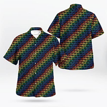 Lgbt Hawaiian Shirt, Haiwaiian Shirt, Rainbow Shirt, Beach Shirt, Lgbt Shirt, Gift For Gay Friend HO4609