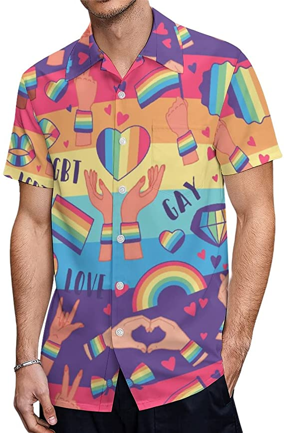 Gay Pride Hawaiian Shirt, Gay Hawaiian Shirt, Gift For Gay Man. Gift For Couple Gaymer HO4638
