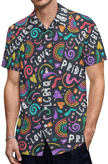Pride Lgbtq Rainbow Hawaiian Shirt, Love Hawaiian Shirt For Lesbian, Gift For Couple Gay Man, Lesbian Gift HO4512