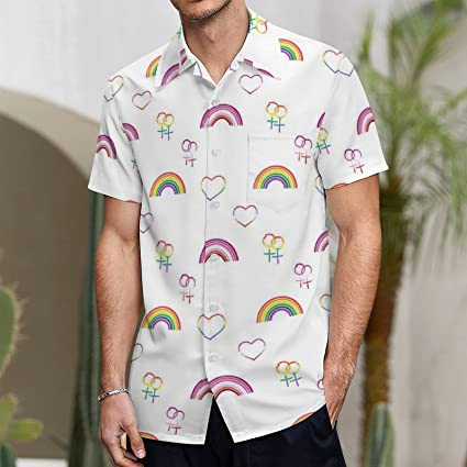 Lgbtq Hawaiian Shirt, Pride Month Rainbow Lgbt Print Summer Hawaiian Shirts Beach Shirts Gift HO4531