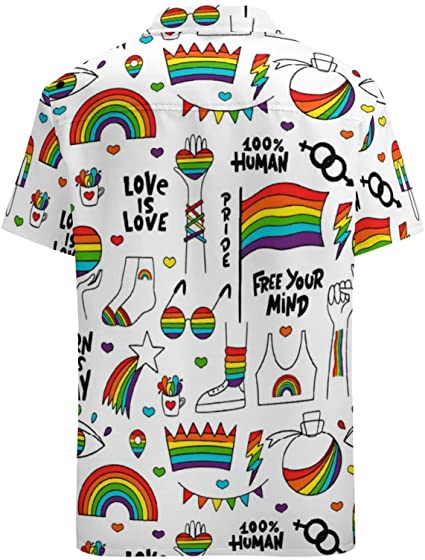 Gay Pride Hawaiian Shirt, Love Is Love Hawaii Shirt For Lesbian, Free Your Mind, Human Right Rainbow Hawaiian Shirt HO4647