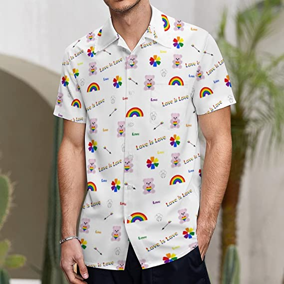 Love Is Love Hawaii T Shirt For Gay Men, Gift To Couple Gaymer, Rainbow Pride Hawaiian Shirts HO4541