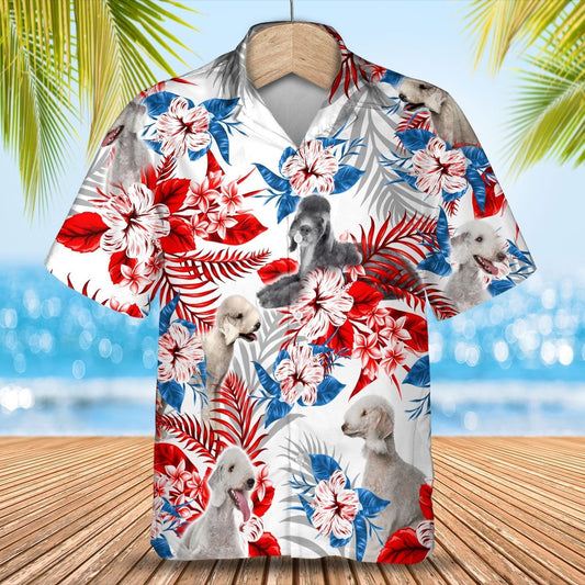 Bedlington Terrier Hawaiian Shirt, Flower And Dog In Hawaii Aloha Beach Shirts For Men And Woman HO4930