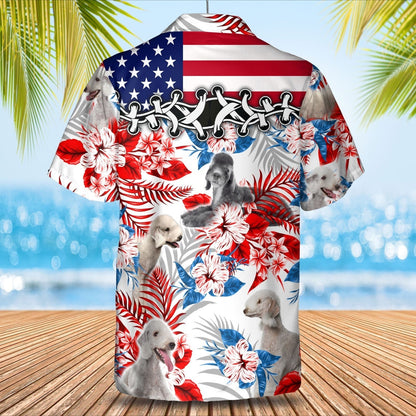 Bedlington Terrier Hawaiian Shirt, Flower And Dog In Hawaii Aloha Beach Shirts For Men And Woman HO4930
