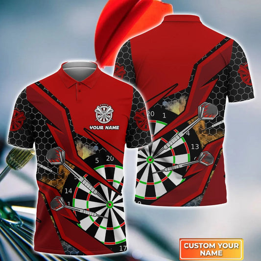 Lasfour Dart Personalized Name Red Darts 3D Shirt DMA0391